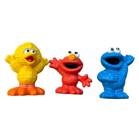 Sesame Street Big Bird Elmo & Cookie Monster Figurine Set - Picture 1 of 5